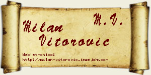 Milan Vitorović vizit kartica